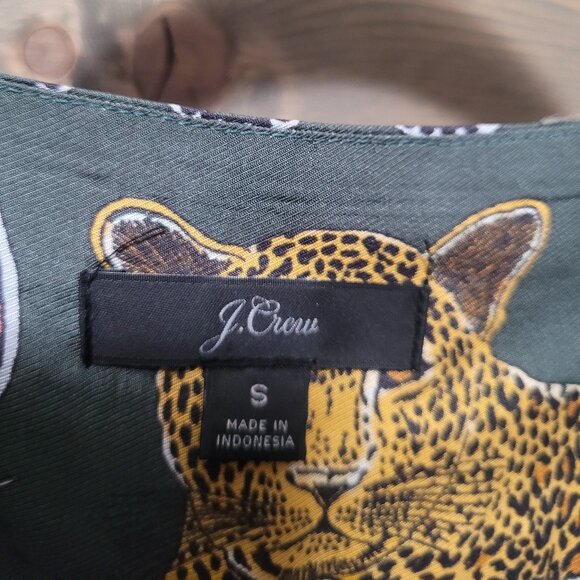 J.Crew Womens Top Size small Beautiful Leopard Jungle Bird - Picture 6 of 7